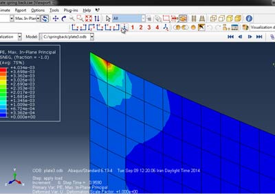 آموزش شبیه سازی بار خمشی در محدوده پلاستیک و برکشت فنری در آباکوس